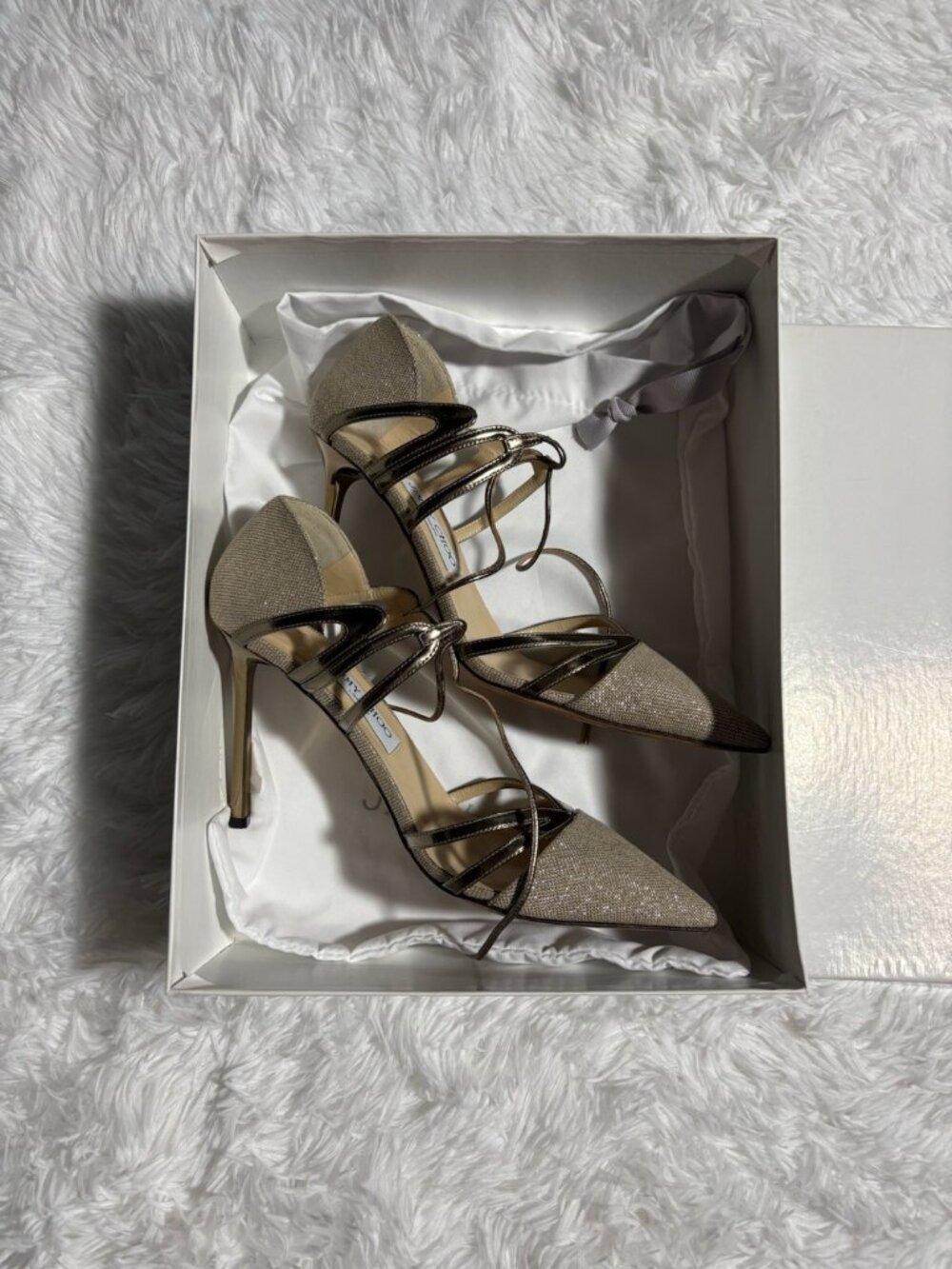 Jimmy Choo Hime Tie-up Pumps Pointed Toe High Heels Shoes - Picture 4 of 8